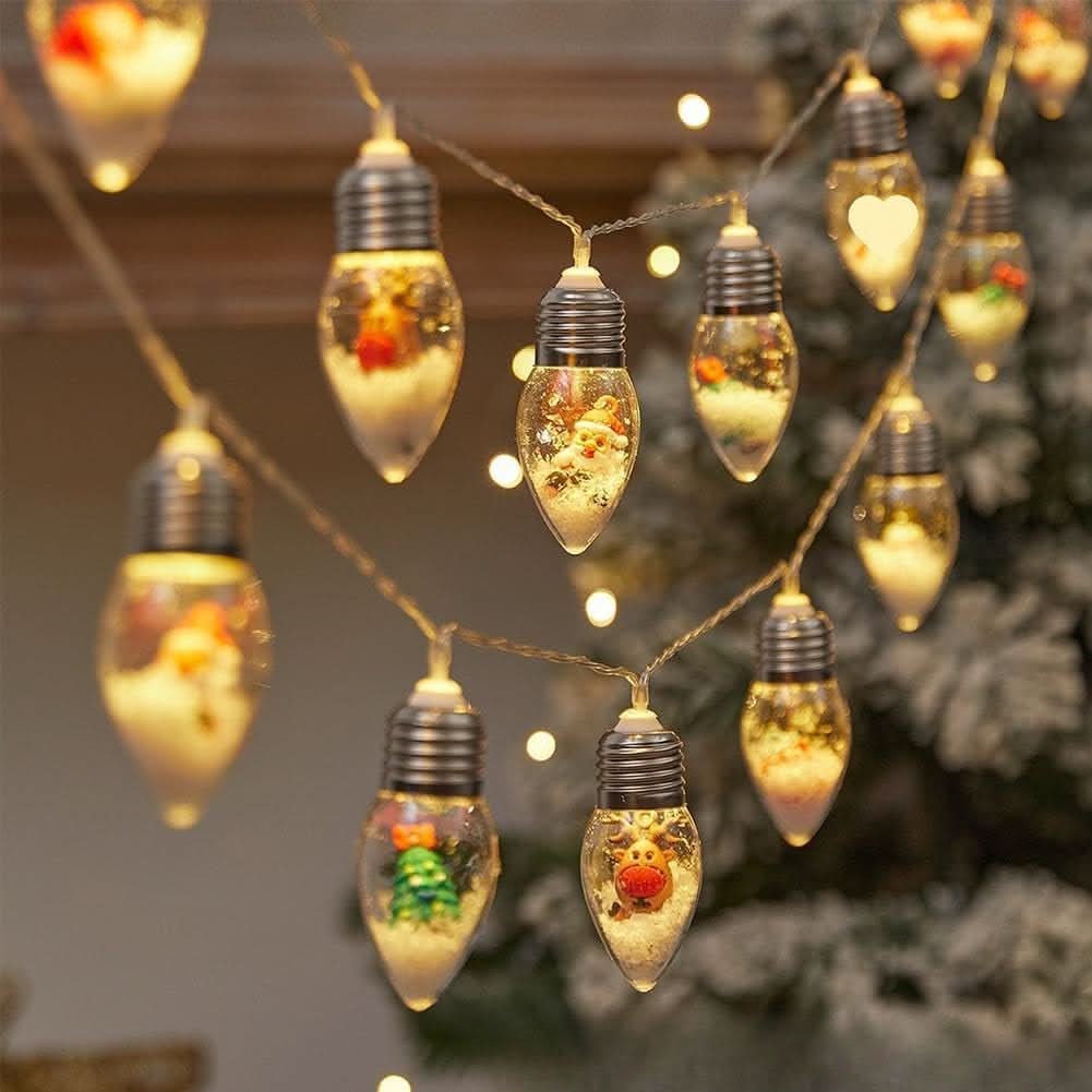 LED Christmas String Lights with Warm White Glow and Miniature Holiday Figurines - Image 5