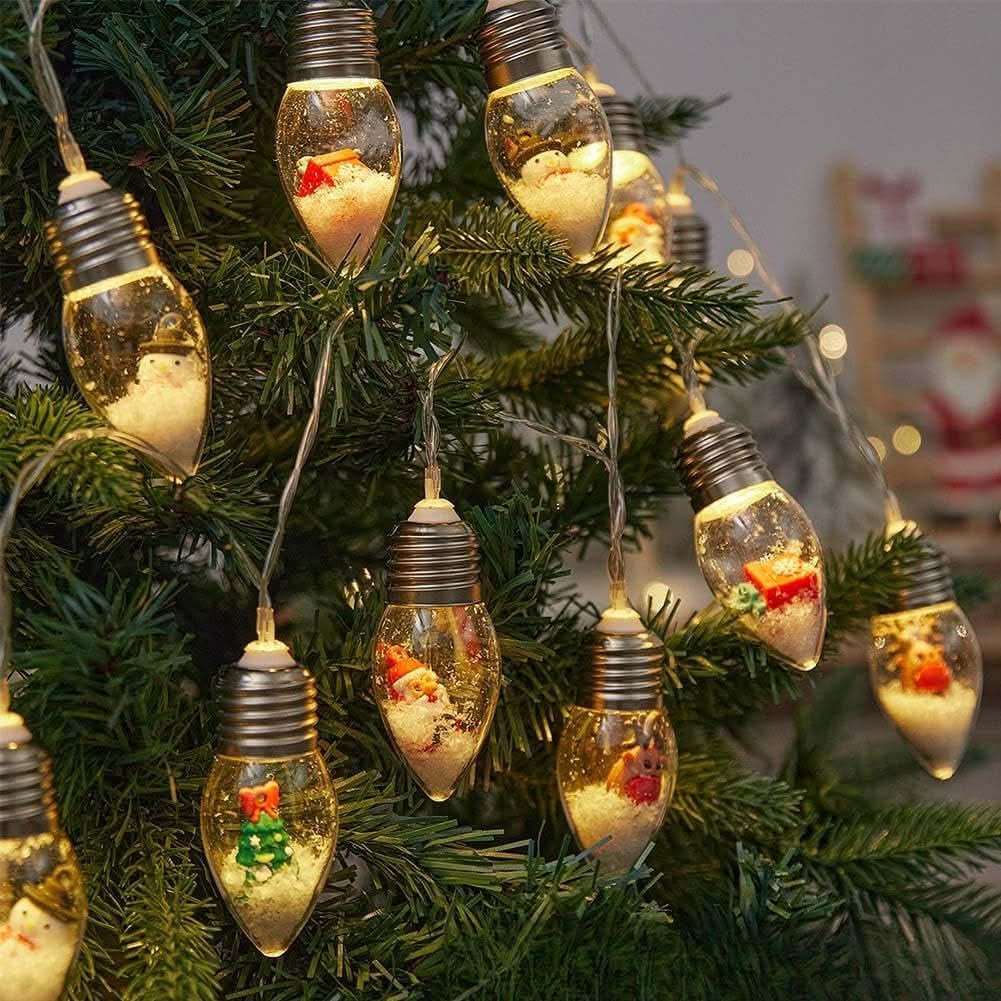 LED Christmas String Lights with Warm White Glow and Miniature Holiday Figurines - Image 7