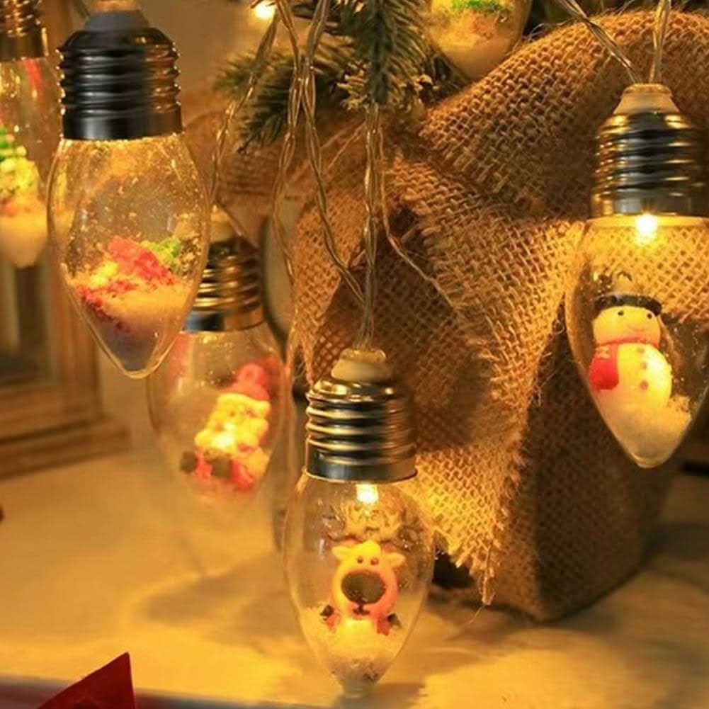 LED Christmas String Lights with Warm White Glow and Miniature Holiday Figurines - Image 8