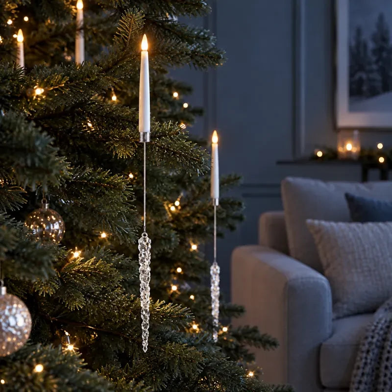 LED Christmas Tree Candles with Flickering Flame and Hanging Ornament Counterweights - Image 12
