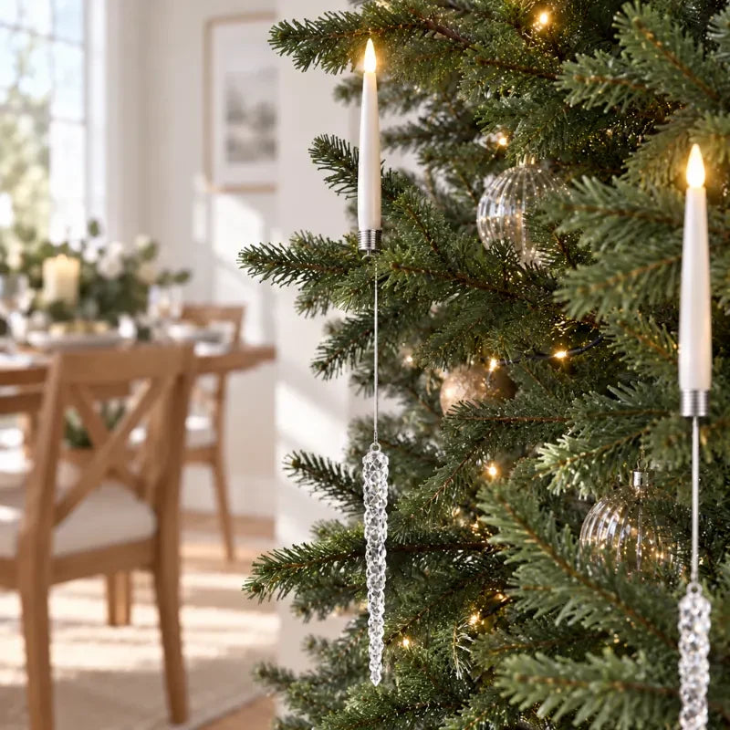 LED Christmas Tree Candles with Flickering Flame and Hanging Ornament Counterweights - Image 13