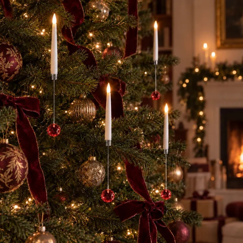 LED Christmas Tree Candles with Flickering Flame and Hanging Ornament Counterweights - Image 14