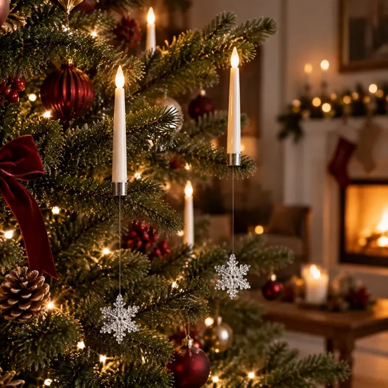 LED Christmas Tree Candles with Flickering Flame and Hanging Ornament Counterweights - Image 15