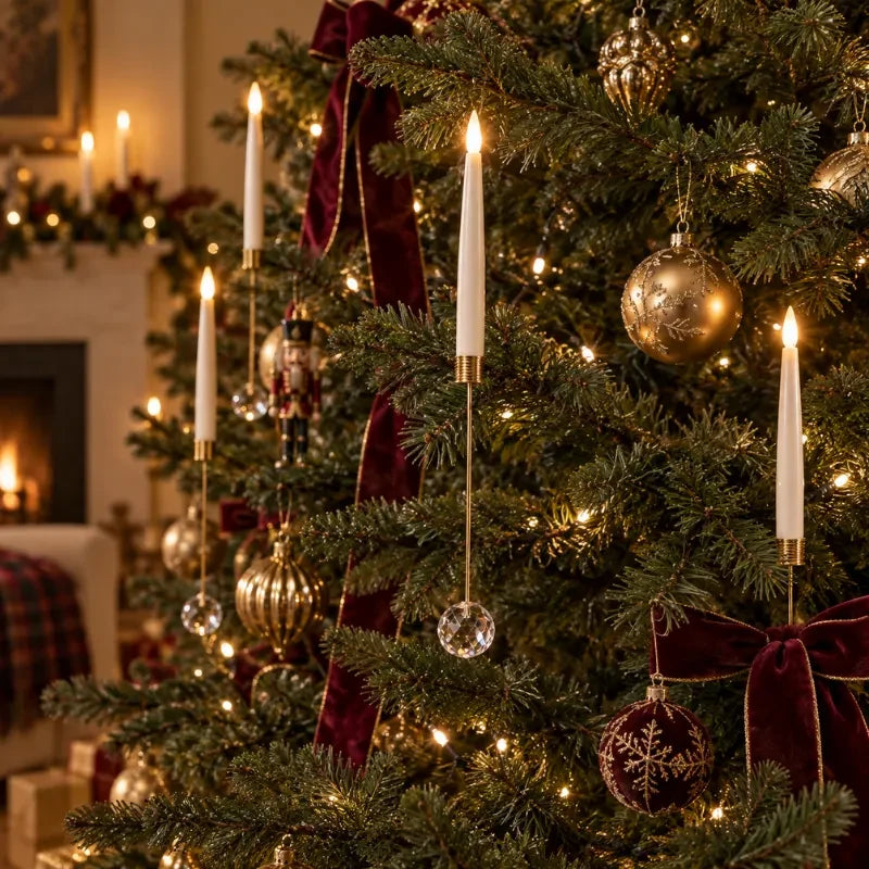 LED Christmas Tree Candles with Flickering Flame and Hanging Ornament Counterweights - Image 5