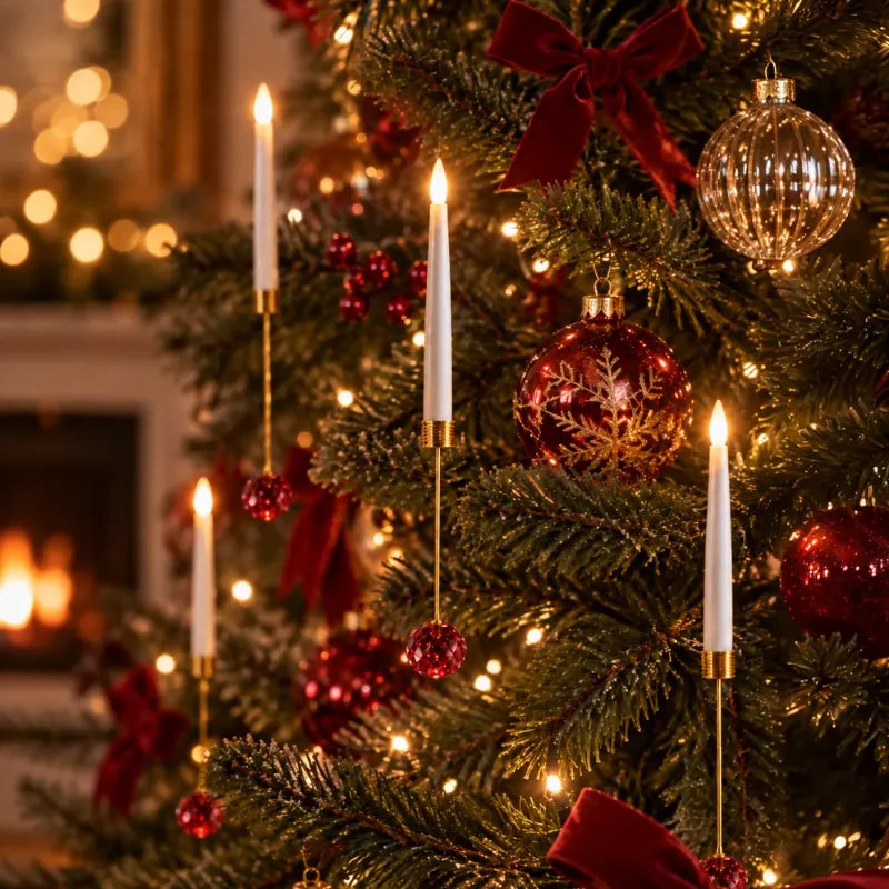 LED Christmas Tree Candles with Flickering Flame and Hanging Ornament Counterweights - Image 7