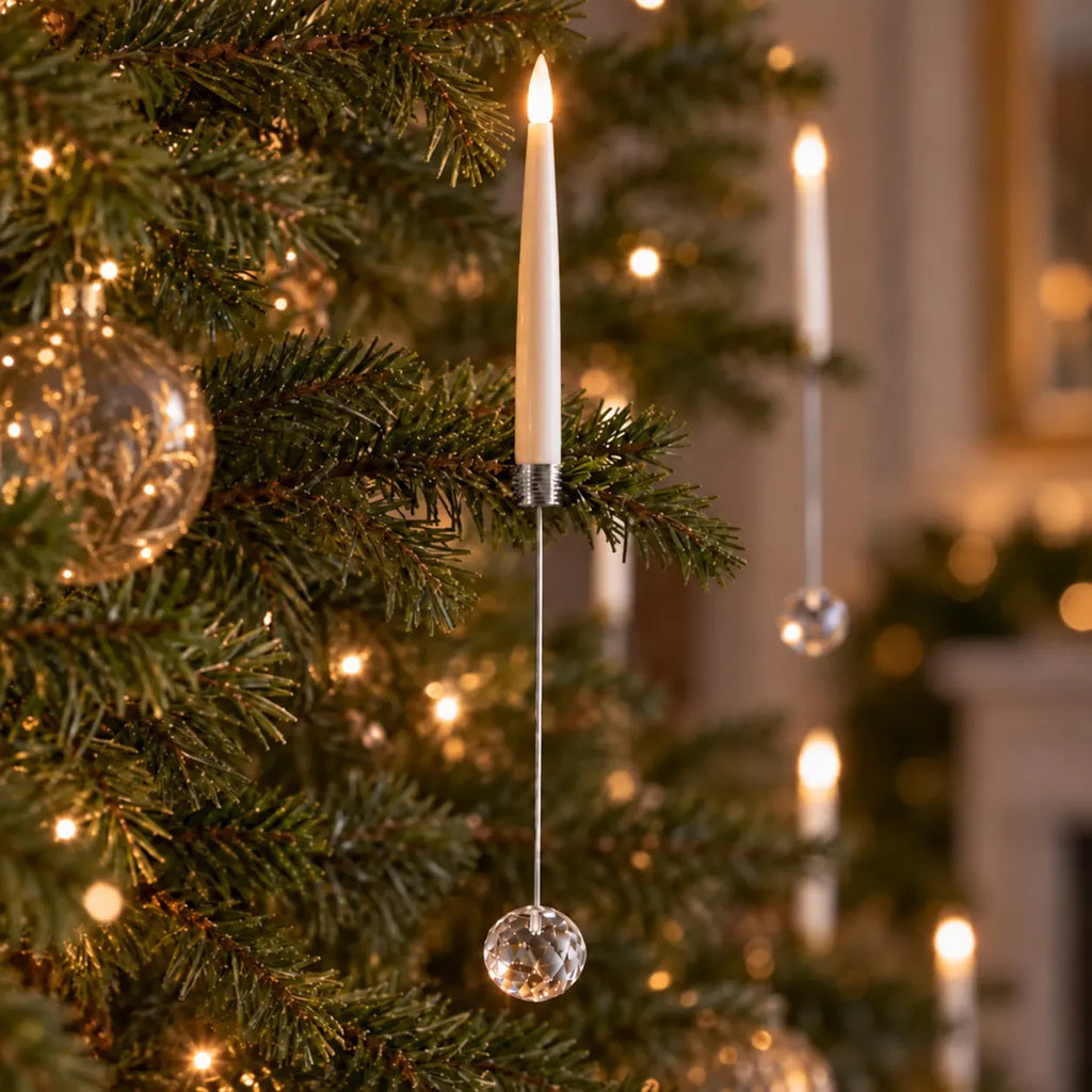 LED Christmas Tree Candles with Flickering Flame and Hanging Ornament Counterweights - Image 9