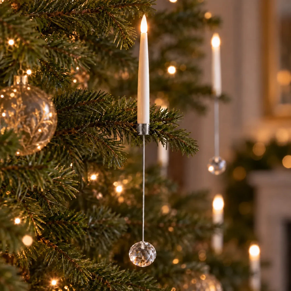 LED Christmas Tree Candles with Flickering Flame and Hanging Ornament Counterweights - Image 9