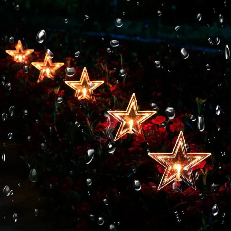 LED Star Pathway Lights with Warm White Glow for Outdoor Gardens and Festive Decorations Set of 5 - Image 6