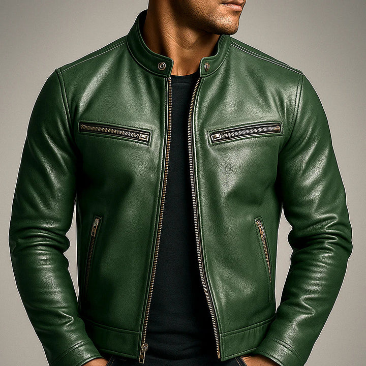 Men's Leather Biker Jacket