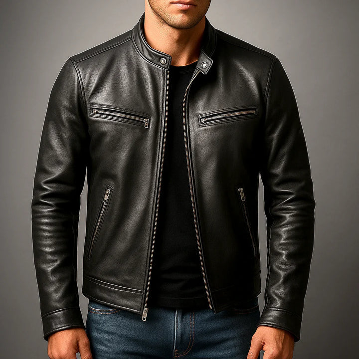 Men's Leather Biker Jacket