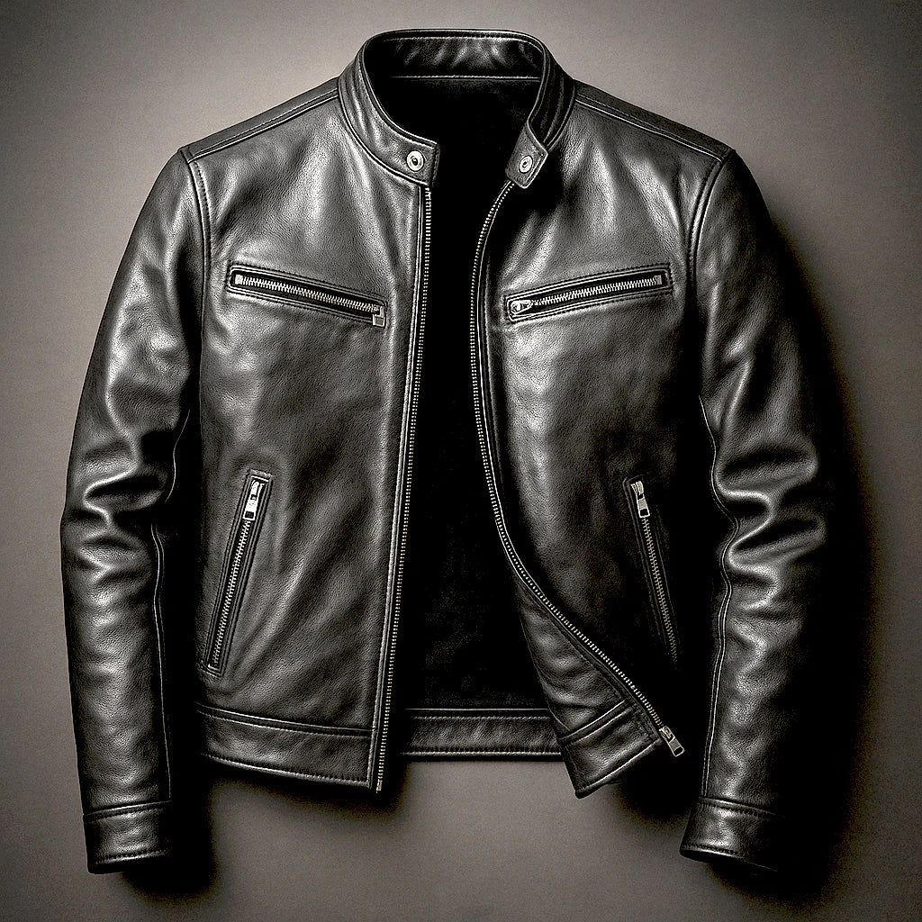 Men's Leather Biker Jacket