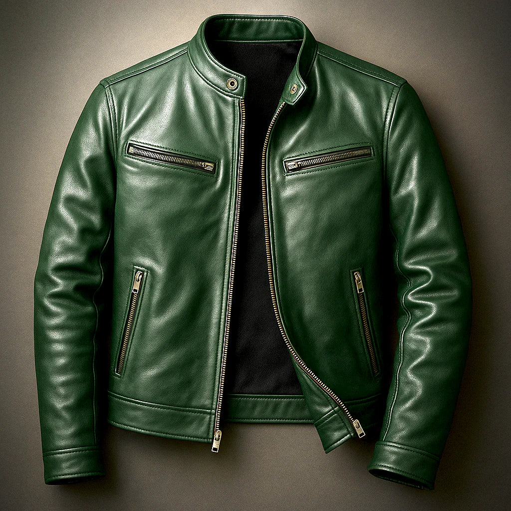 Men's Leather Biker Jacket