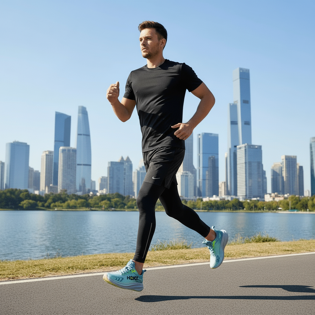 Lightweight Cushioned Running Shoes with Breathable Mesh and Textured Rubber Outsole - Image 4