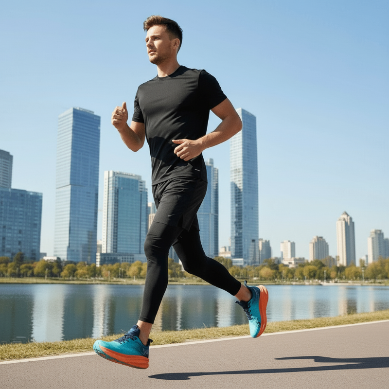 Lightweight Cushioned Running Shoes with Breathable Mesh and Textured Rubber Outsole - Image 6