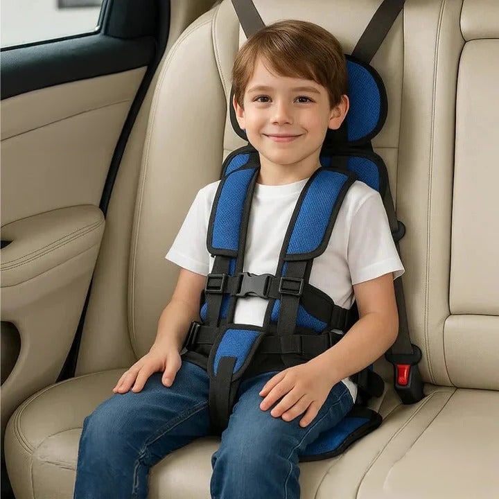 Lightweight Travel Car Seat with Foldable Design Five-Point Harness and Padded Cushion - Image 1
