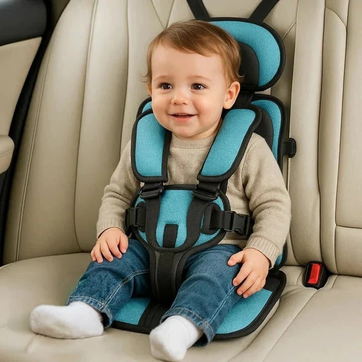 Lightweight Travel Car Seat with Foldable Design Five-Point Harness and Padded Cushion - Image 10