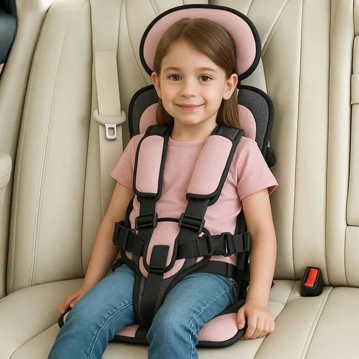 Lightweight Travel Car Seat with Foldable Design Five-Point Harness and Padded Cushion - Image 12