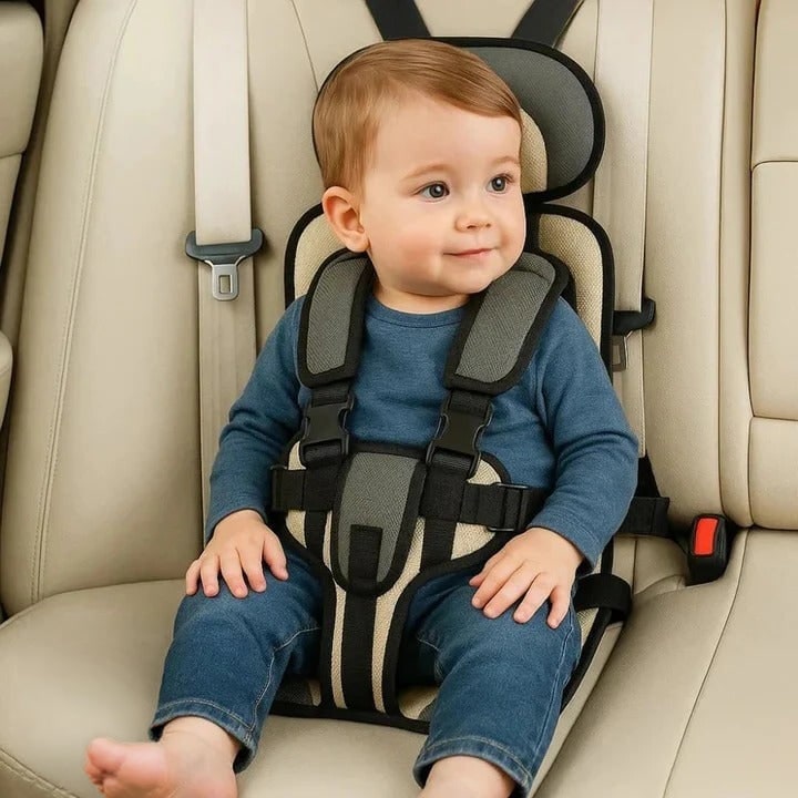 Lightweight Travel Car Seat with Foldable Design Five-Point Harness and Padded Cushion - Image 13