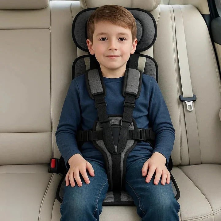 Lightweight Travel Car Seat with Foldable Design Five-Point Harness and Padded Cushion - Image 14