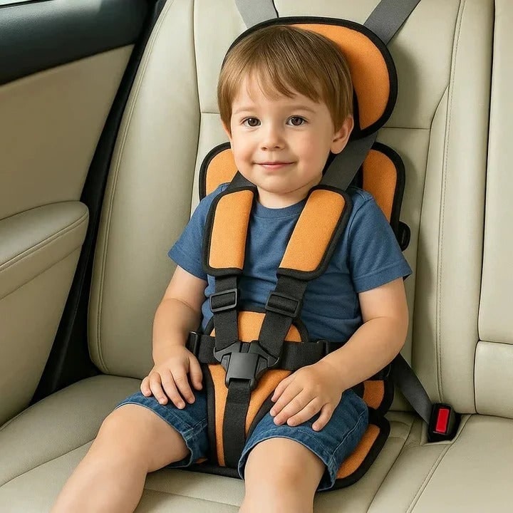 Lightweight Travel Car Seat with Foldable Design Five-Point Harness and Padded Cushion - Image 3