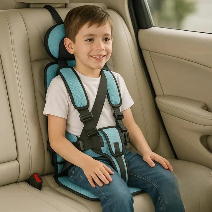 Lightweight Travel Car Seat with Foldable Design Five-Point Harness and Padded Cushion - Image 5