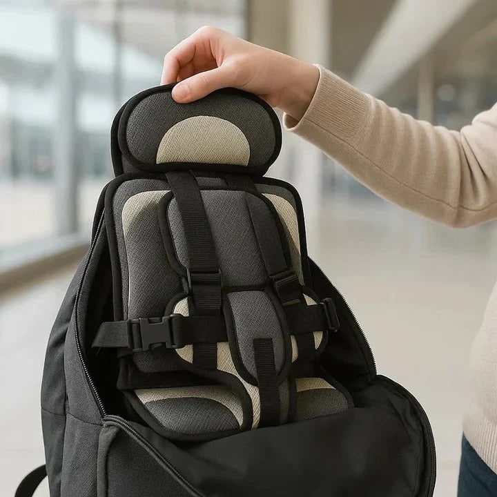 Lightweight Travel Car Seat with Foldable Design Five-Point Harness and Padded Cushion - Image 6