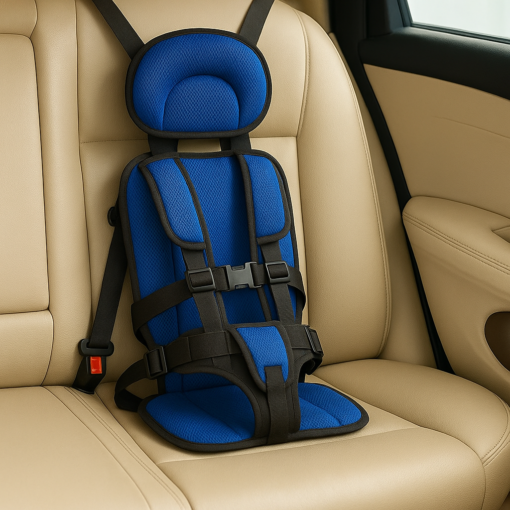 Lightweight Travel Car Seat with Padded Harness and Foldable Design for Kids - Image 1