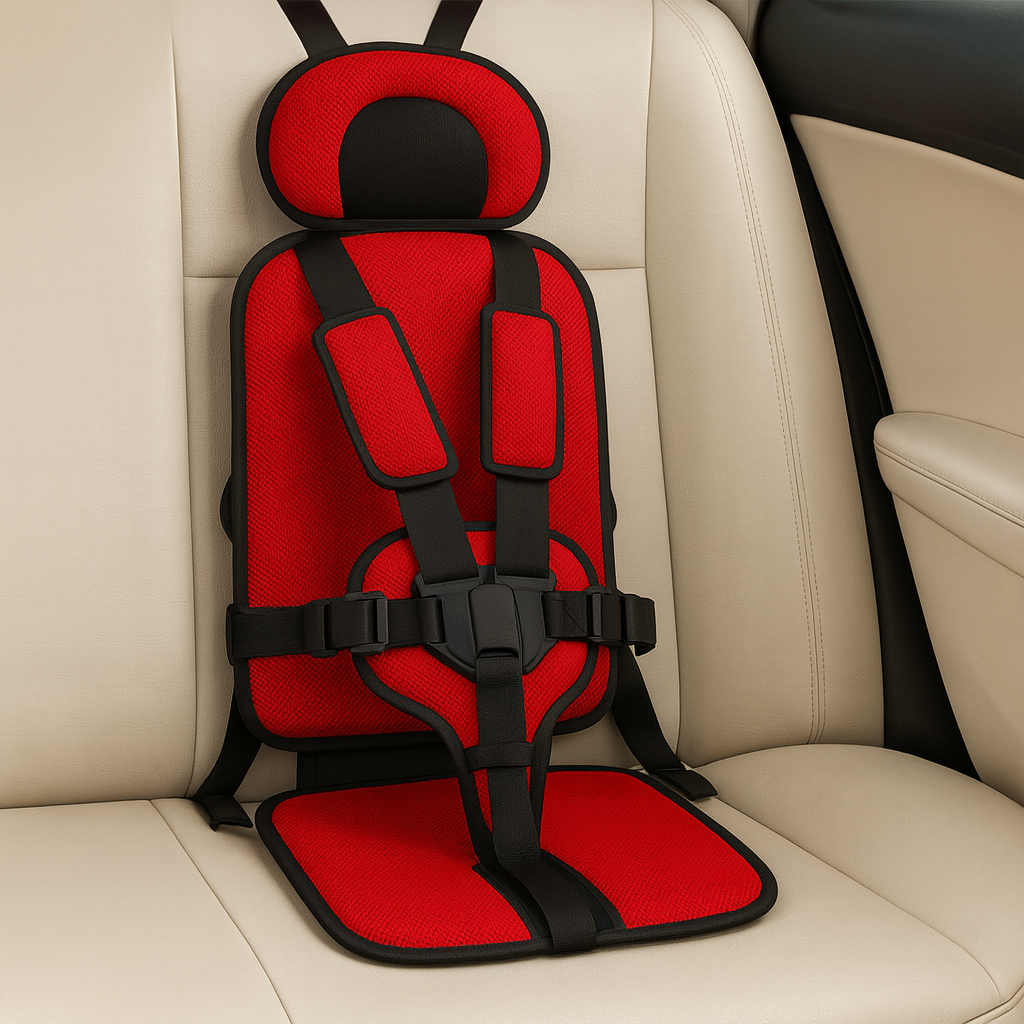 Lightweight Travel Car Seat with Padded Harness and Foldable Design for Kids - Image 3