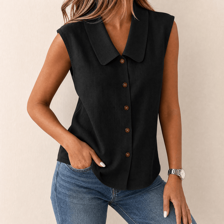 Women's Sleeveless Button Front Blouse