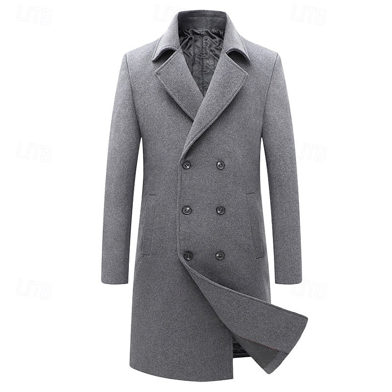 Cappotto lungo doppiopetto da uomo