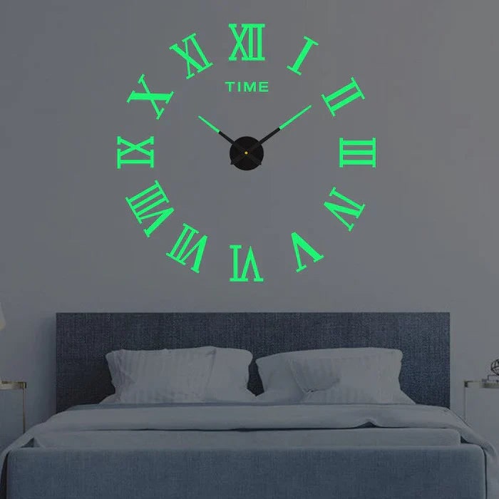 Long Wall Clock with Modern 3D Adhesive Numbers and Silent Quartz Mechanism - Image 11