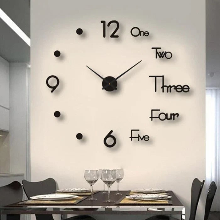 Long Wall Clock with Modern 3D Adhesive Numbers and Silent Quartz Mechanism - Image 12