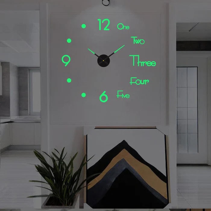 Long Wall Clock with Modern 3D Adhesive Numbers and Silent Quartz Mechanism - Image 13
