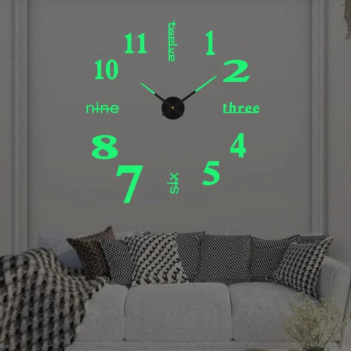 Long Wall Clock with Modern 3D Adhesive Numbers and Silent Quartz Mechanism - Image 15