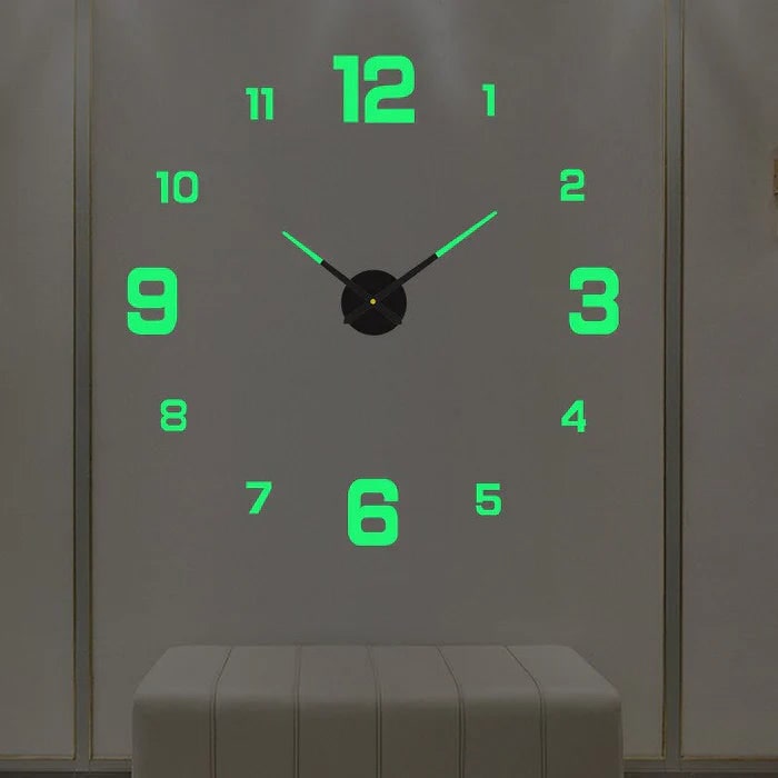 Long Wall Clock with Modern 3D Adhesive Numbers and Silent Quartz Mechanism - Image 9
