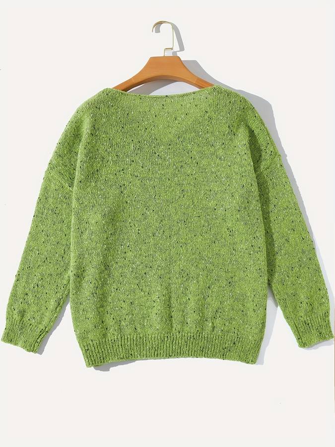 Women's Oversized Knit V-Neck Jumper