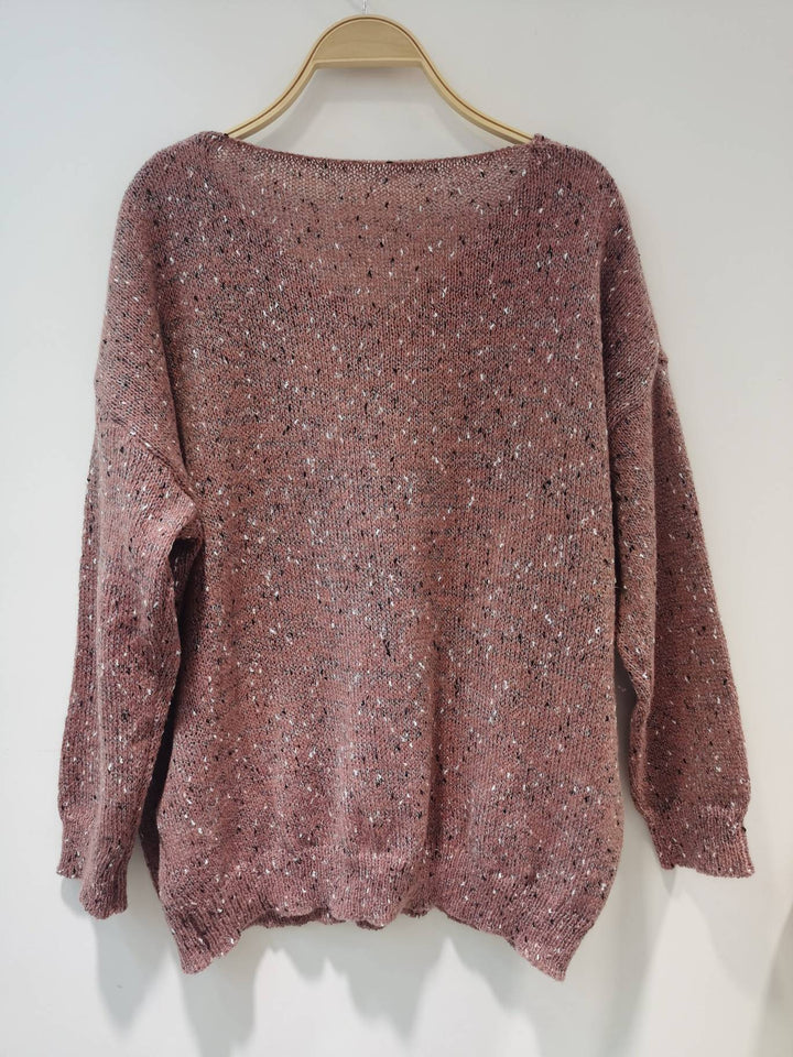 Women's Oversized Knit V-Neck Jumper