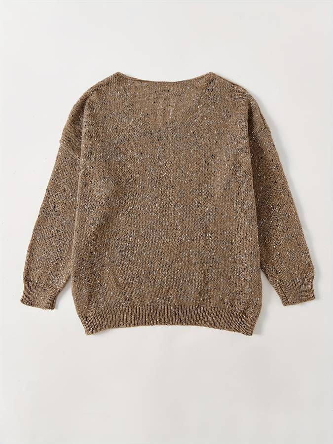 Women's Oversized Knit V-Neck Jumper
