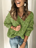 Women's Oversized Knit V-Neck Jumper