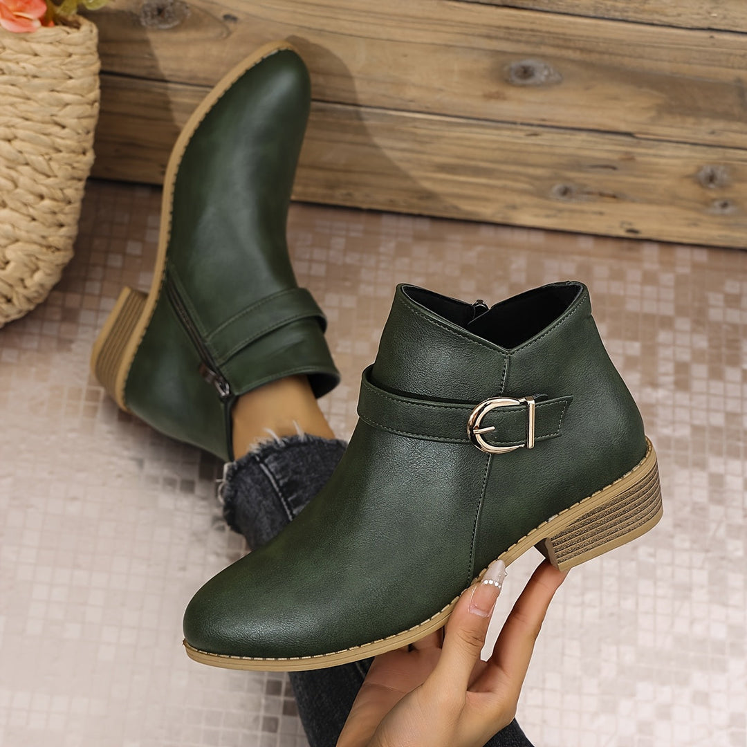 Women's Buckle Strap Ankle Boots