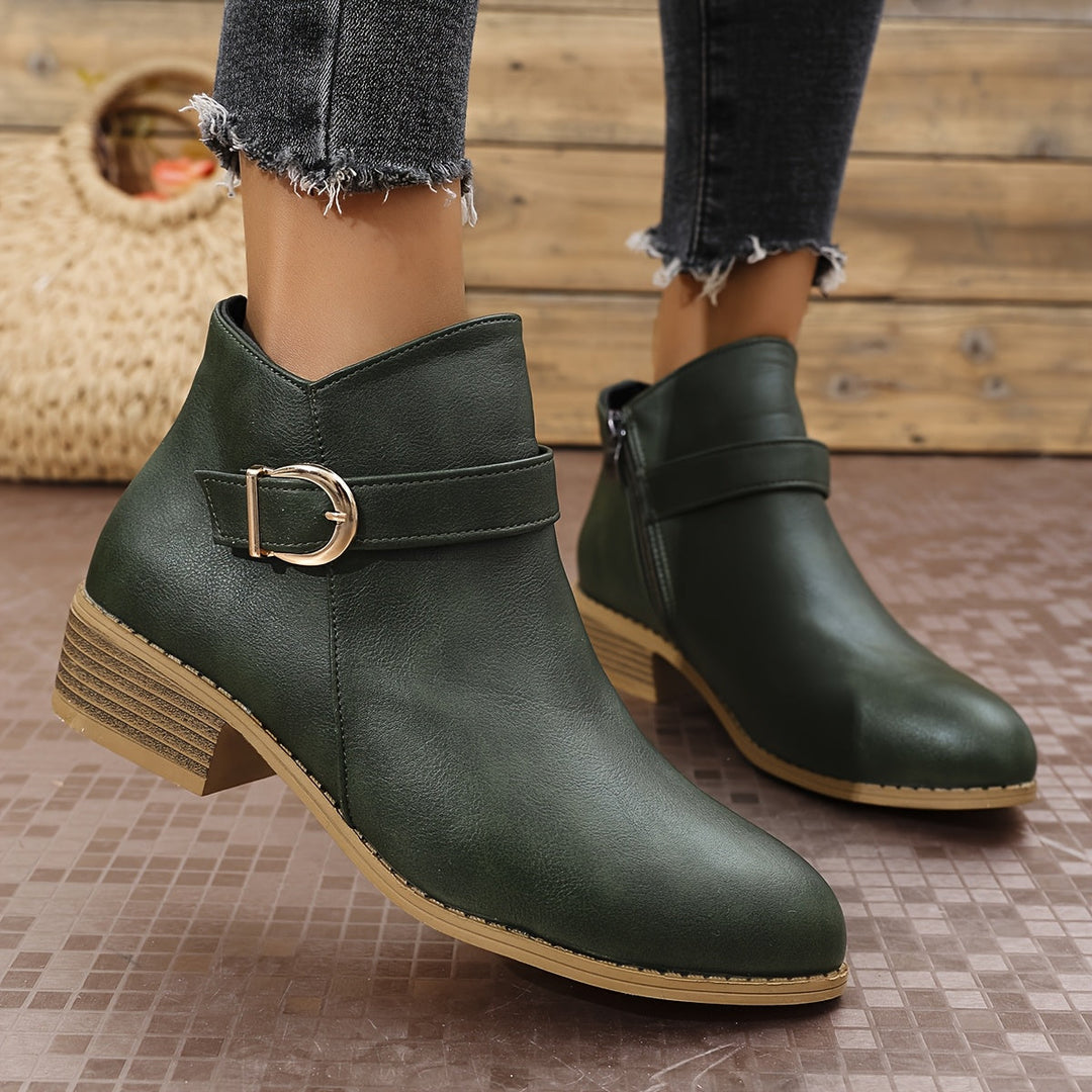 Women's Buckle Strap Ankle Boots