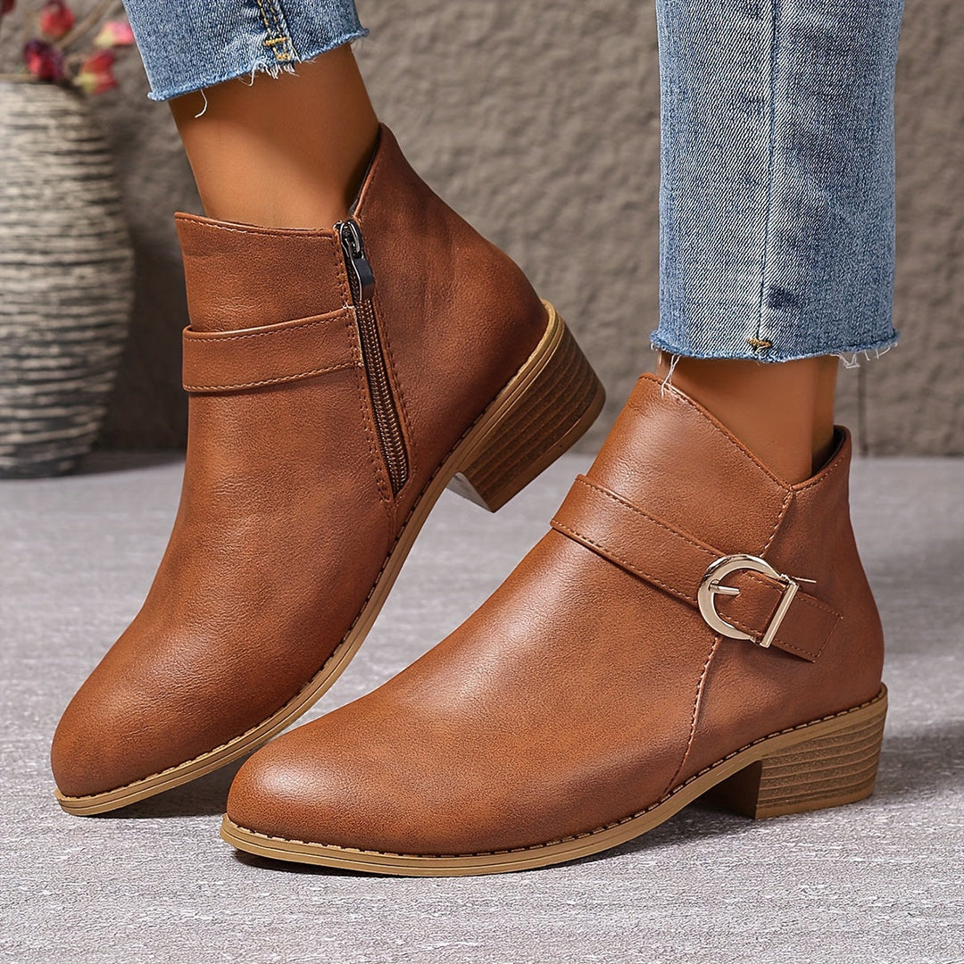 Women's Buckle Strap Ankle Boots
