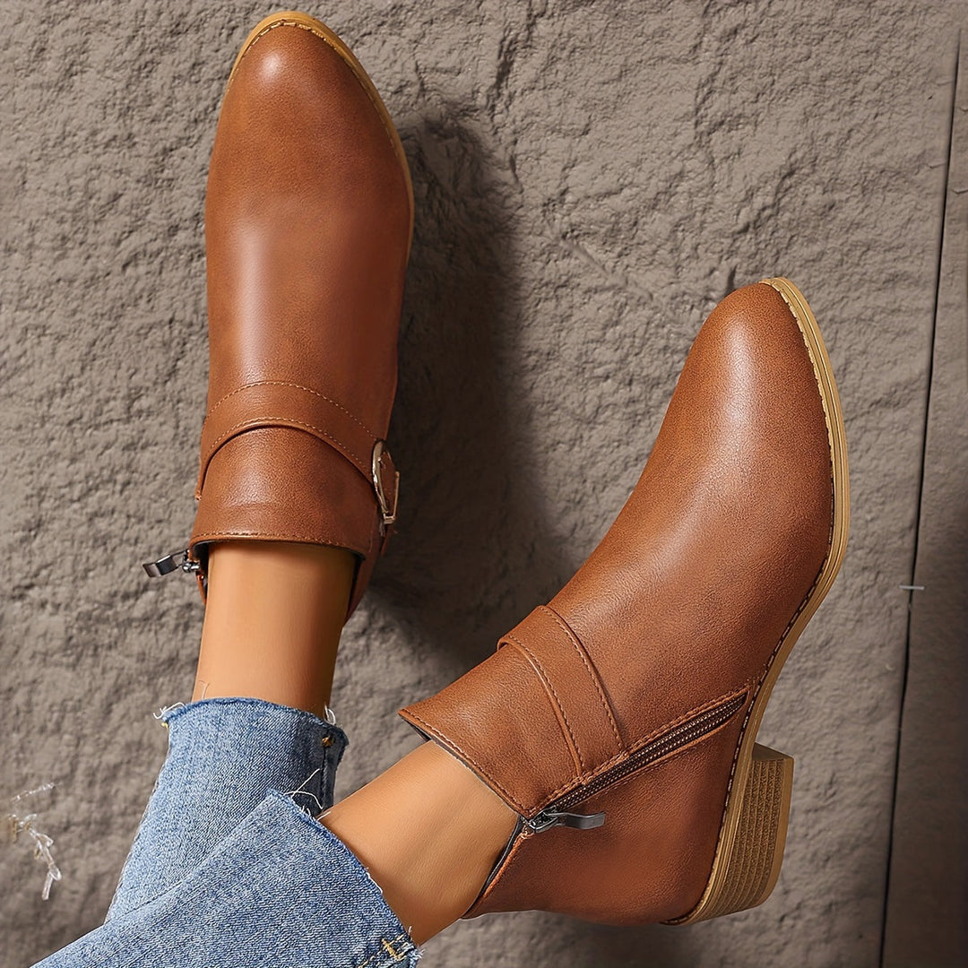 Women's Buckle Strap Ankle Boots