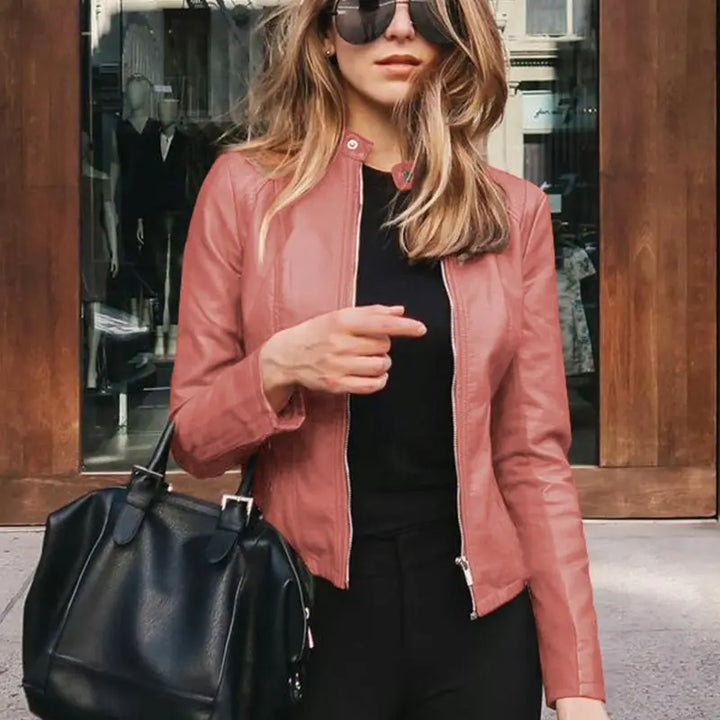 Women's PU Leather Slim Fit Jacket