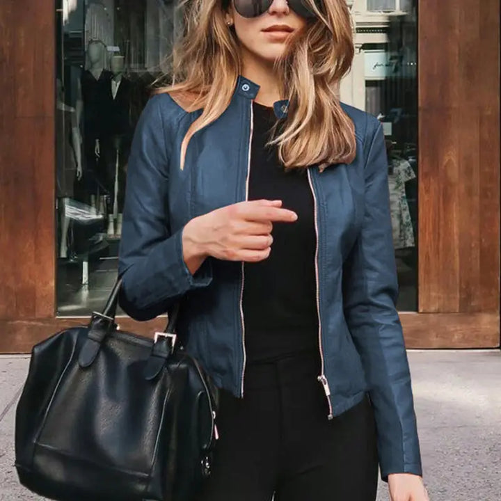 Women's PU Leather Slim Fit Jacket