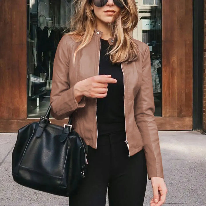 Women's PU Leather Slim Fit Jacket