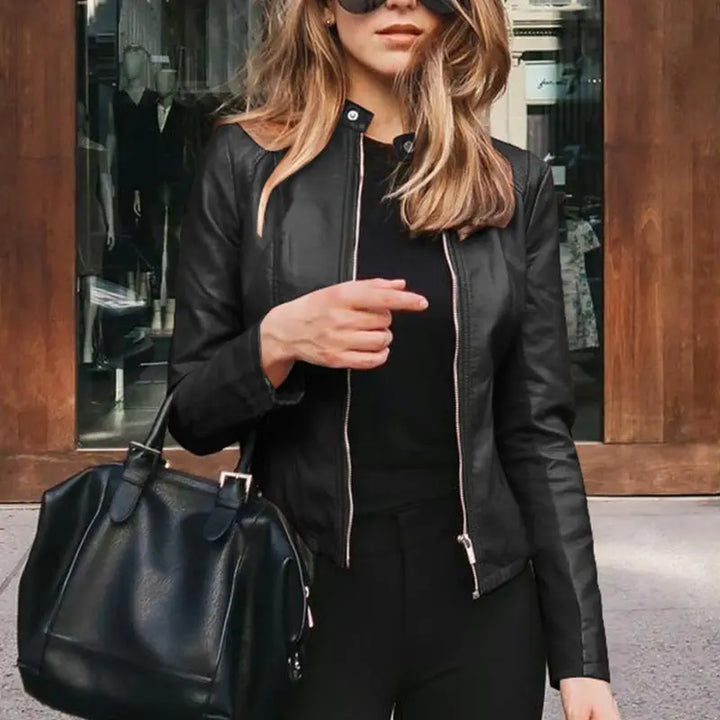 Women's PU Leather Slim Fit Jacket