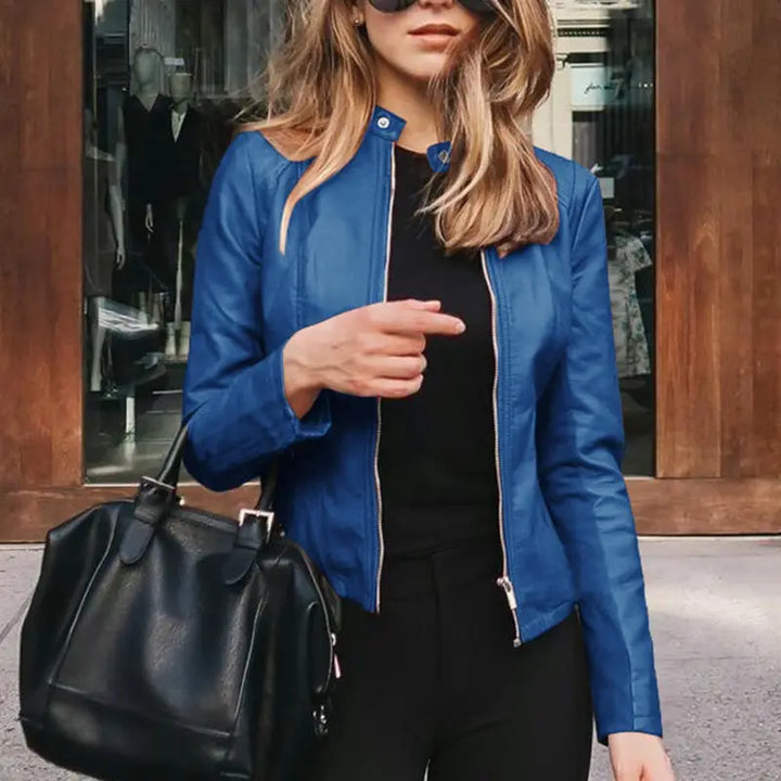 Women's PU Leather Slim Fit Jacket