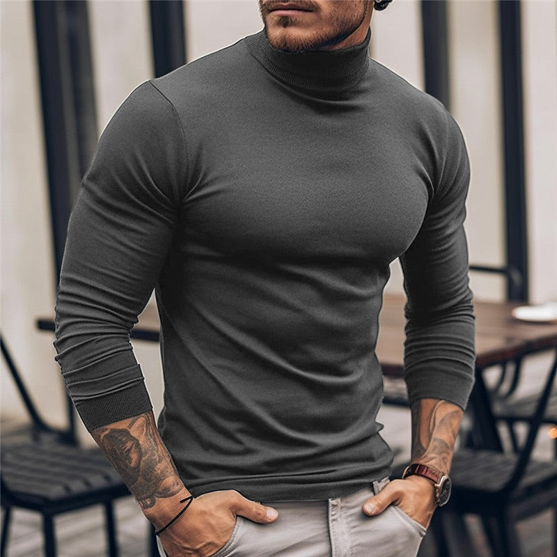 Men's Long Sleeve Turtleneck Shirt