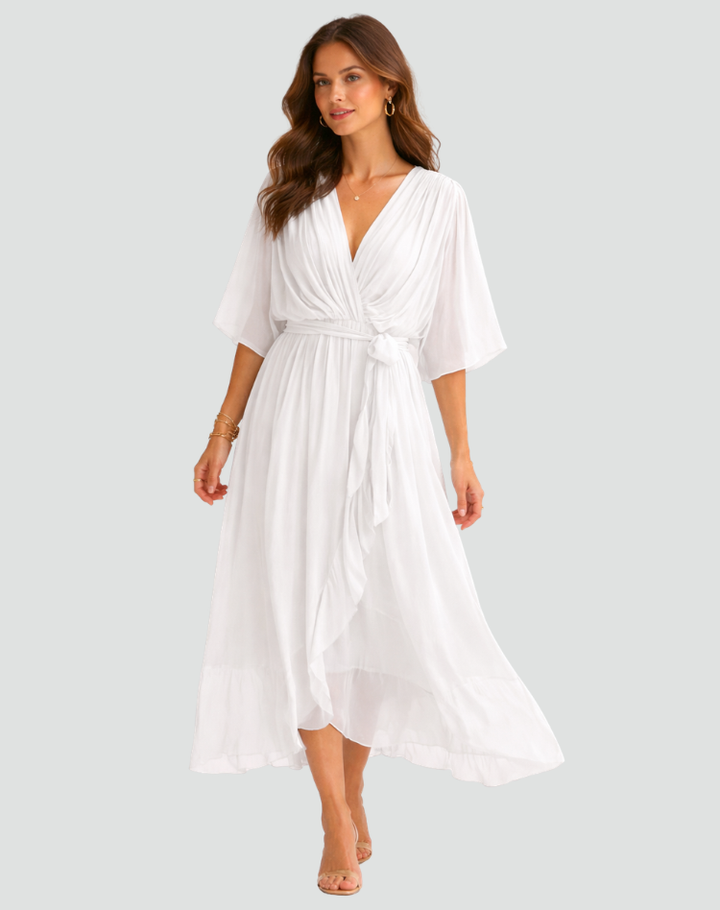 Women's Wedding Guest Wrap Midi Dress